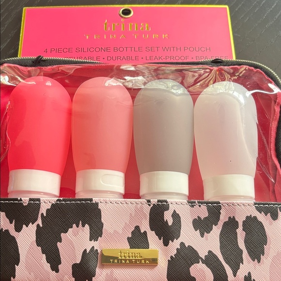 Trina Turk Pink and Gray Silicone Bottle Set - Picture 3 of 3